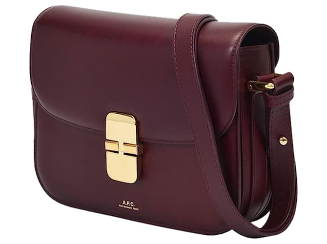 Apc Grace Small Hobo Bag - A.P.C. - Vino - Leather Red Dark red ref ...