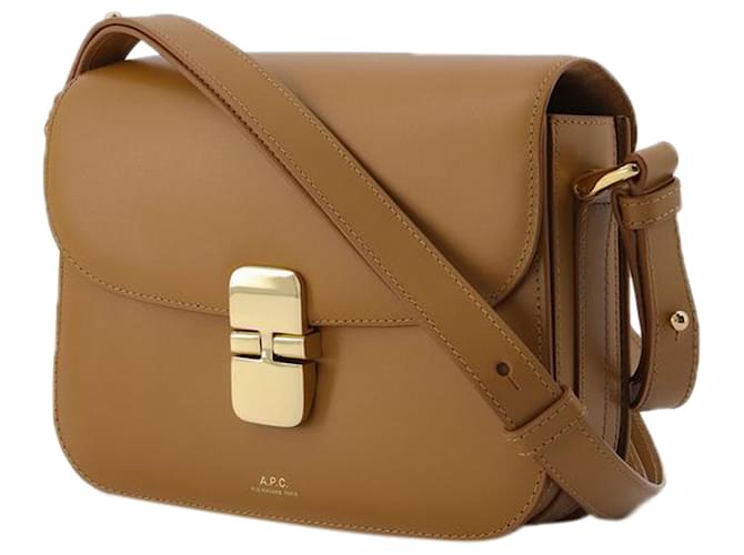 Apc Grace Small Bag in Brown Leather Beige ref.551542 Joli Closet