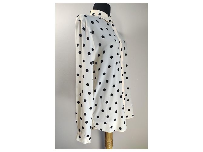 & Other Stories Camicia a pois in seta nera e bianca Nero Bianco - vista 2