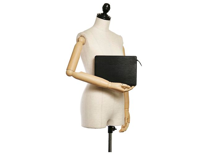 Louis Vuitton Epi Pochette Homme Nera Nero - vista 9