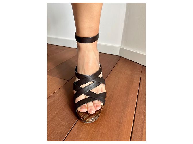 Sandali Paul Smith Misty in pelle marrone con lacci - vista 4