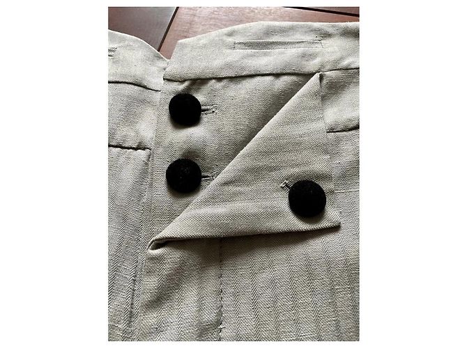 Kenzo Weitbeinhose aus Leinen Grau - Ansicht 4