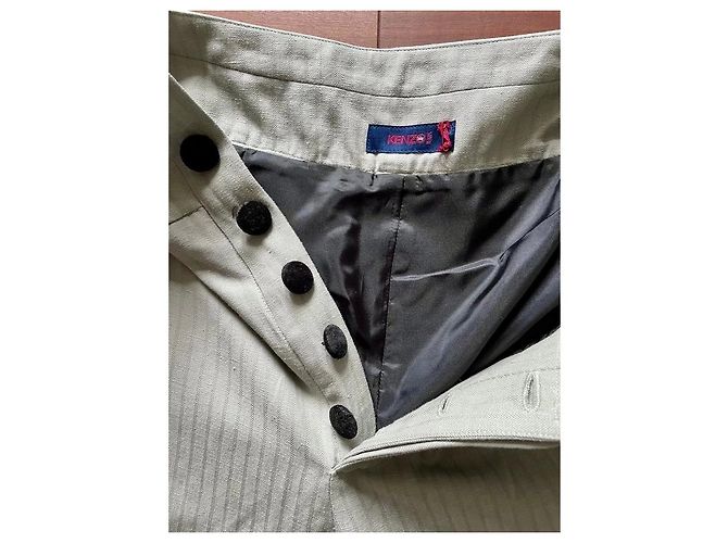Kenzo Weitbeinhose aus Leinen Grau - Ansicht 6