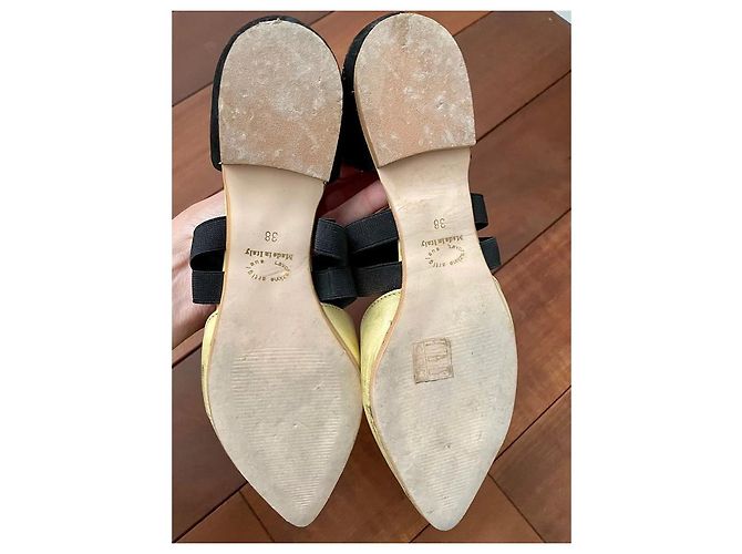 Autre Marque Sandali Popshoes in pelle oro e nero D'oro - vista 5
