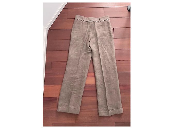 Calça Kenzo de linho espinha de peixe marrom claro Castanho claro - vista 2
