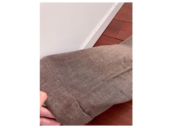 Calça Kenzo de linho espinha de peixe marrom claro Castanho claro - vista 5
