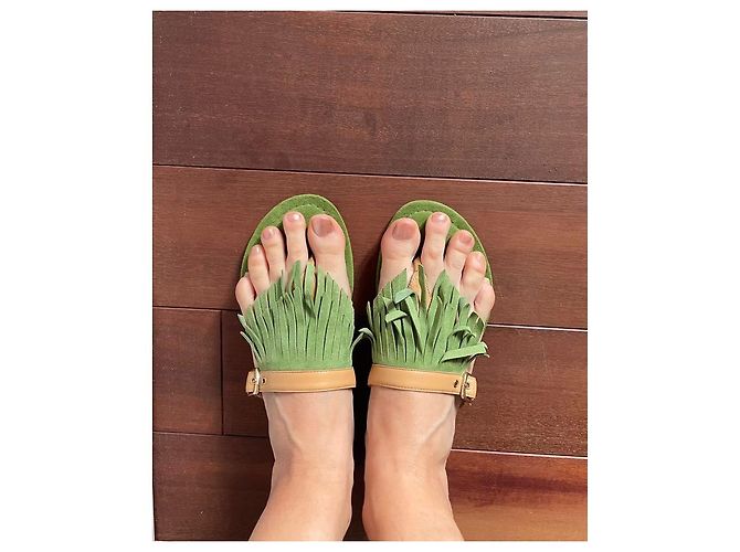 Sandali Tommy Hilfiger Alfreda in scamosciato verde oliva - vista 2