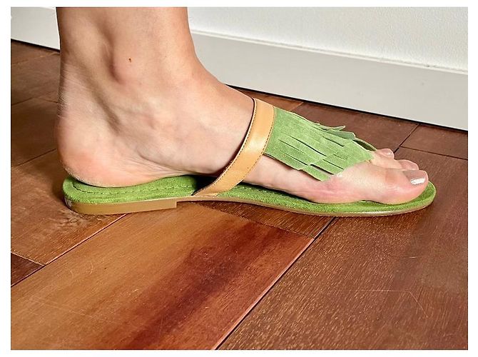 Sandali Tommy Hilfiger Alfreda in scamosciato verde oliva - vista 3