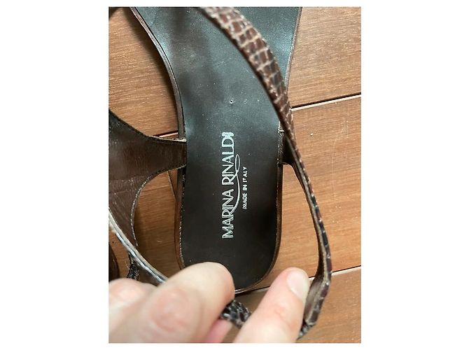 Sandali Marina Rinaldi in pelle marrone gioiello - vista 5