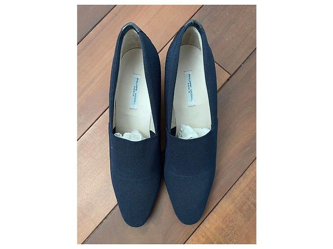 Décolleté Philippe Model Elastico blu navy in pelle Blu scuro - vista 2