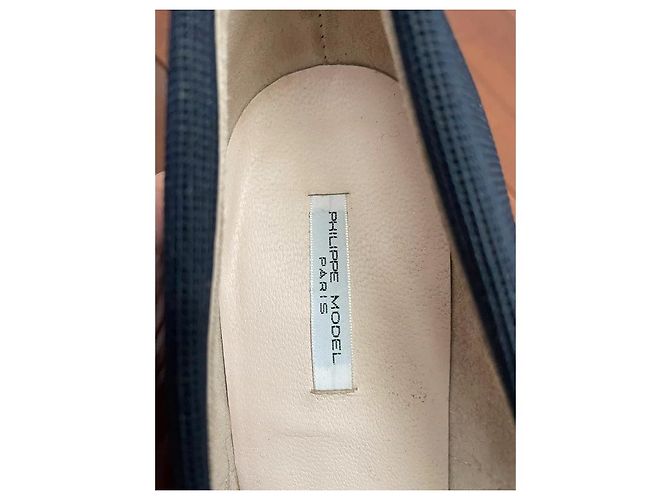 Décolleté Philippe Model Elastico blu navy in pelle Blu scuro - vista 5