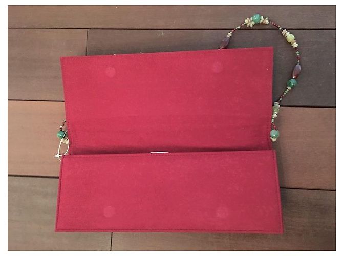 Autre Marque Pochette da sera Mary Frances ricamata rosso bordeaux Multicolore Bordò - vista 7