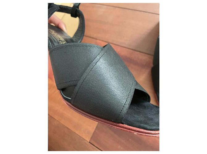 Sandali con zeppa Philippe Model neri e rossi in pelle Nero Rosso - vista 6