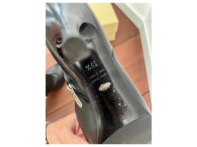 Stivaletti Sergio Rossi in pelle nera con tacco a spillo Nero - vista 5