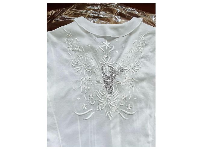 Blusa Ralph Lauren Black Label de gasa de algodón blanca bordada Blanco - vista 3