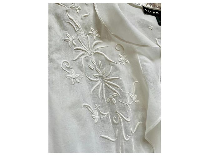 Blusa Ralph Lauren Black Label de gasa de algodón blanca bordada Blanco - vista 7