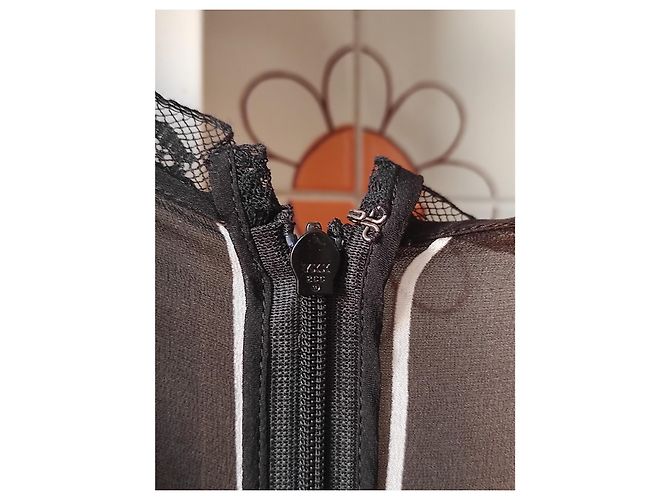 Abito Dolce & Gabbana Palermo in seta e pizzo nero e bianco 44 - vista 3