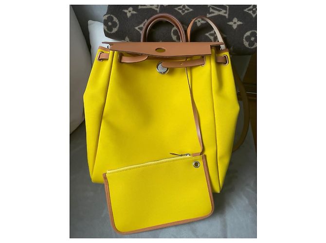 Hermès Zaino Hermes Herbag Giallo - vista 2