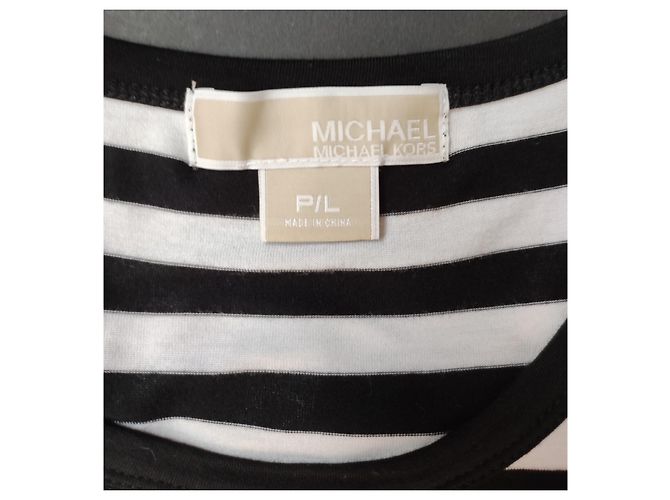 Michael Kors Maxikleid Schwarz Weiß Gestreift - Ansicht 4