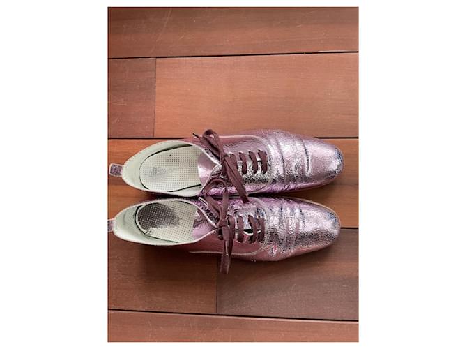 Derby Heschung in vernice rosa Metallico - vista 5