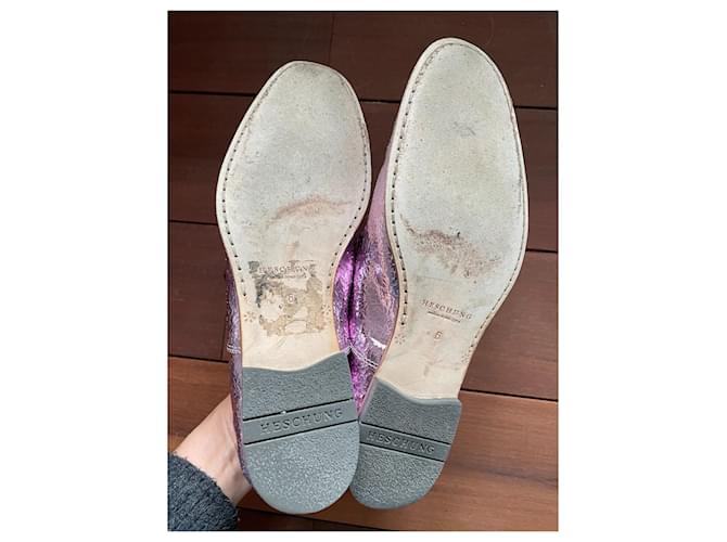 Derby Heschung in vernice rosa Metallico - vista 7