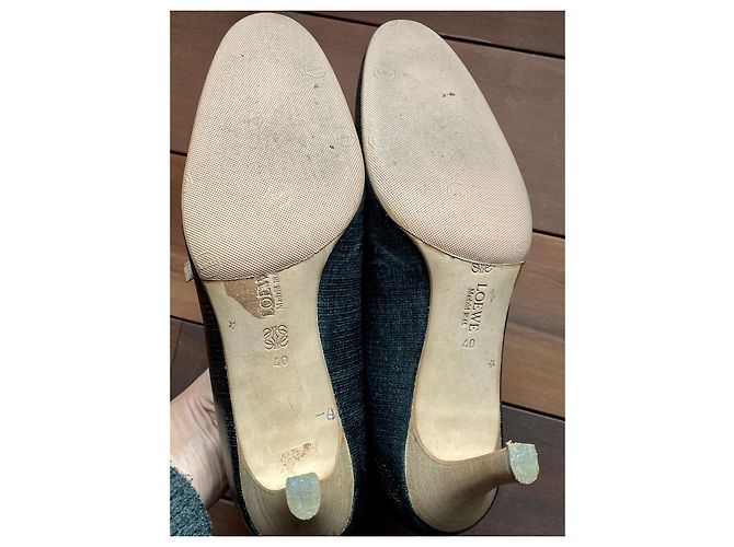 Loewe Pumps aus grauem Leder mit Holzabsatz Beige Anthrazitgrau - Ansicht 5