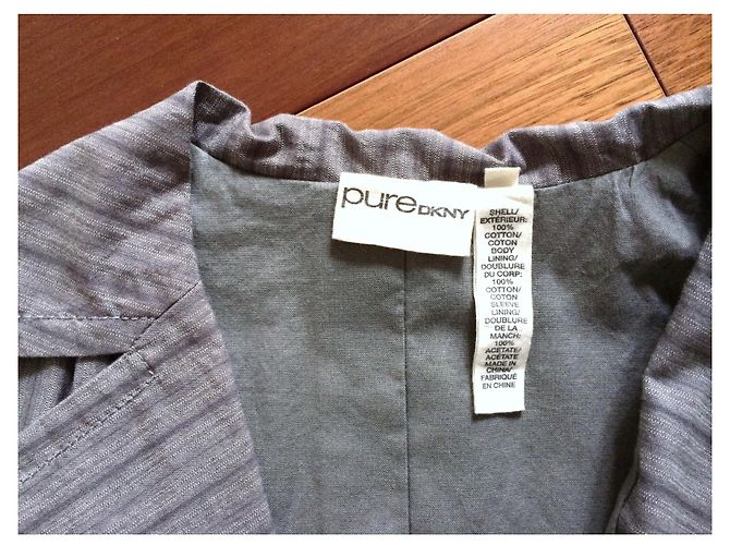 Chaqueta drapeada DKNY Pure de algodón gris - vista 4