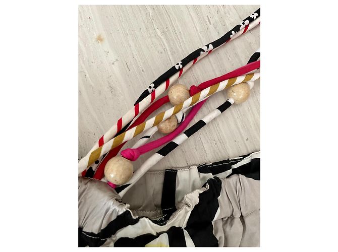 Autre Marque Bustier asimétrico 27 Friday con estampado étnico de seda Negro Blanco Multicolor Amarillo - vista 5