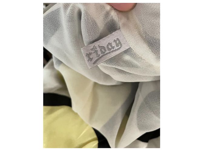 Autre Marque Bustier asimétrico 27 Friday con estampado étnico de seda Negro Blanco Multicolor Amarillo - vista 9