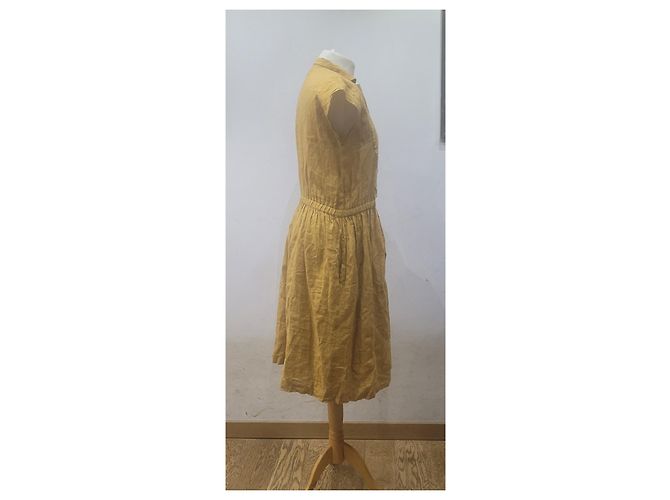 Max Mara senfgelbes Leinenkleid - Ansicht 3