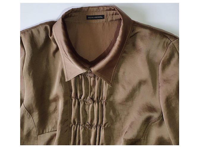 Autre Marque Elena Grunert Top Camisa Caqui de Micropoliéster Talla 48 - vista 5