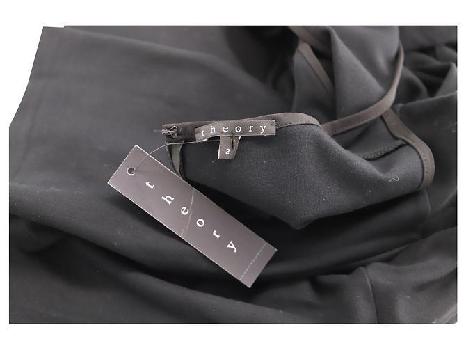 Theory Ärmelloses Minikleid aus schwarzem Polyester - Ansicht 4