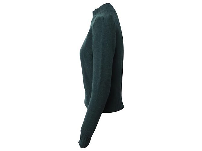 Céline Pull Celine à Col Roulé Tricoté en Laine Bleu Sarcelle Vert - vue 2