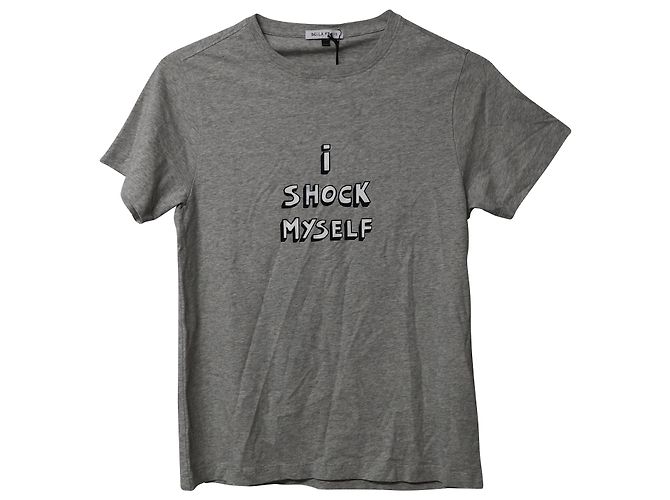 Camiseta Bella Freud I Shock Myself de algodón gris - vista 4