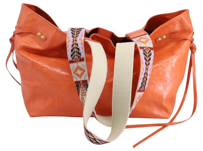 Isabel Marant Borsa a Mano foderata Wardy in Pelle Arancio - vista 2
