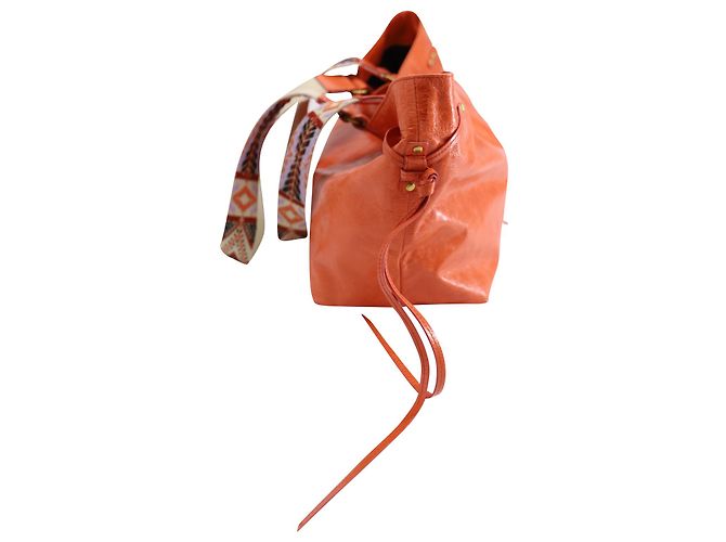 Isabel Marant Borsa a Mano foderata Wardy in Pelle Arancio - vista 3