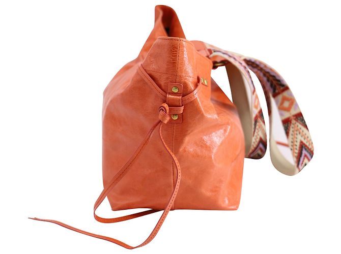 Isabel Marant Borsa a Mano foderata Wardy in Pelle Arancio - vista 4