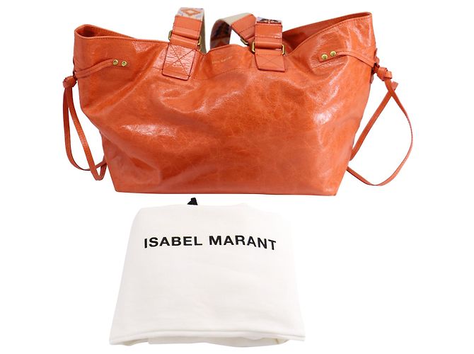Isabel Marant Borsa a Mano foderata Wardy in Pelle Arancio - vista 6