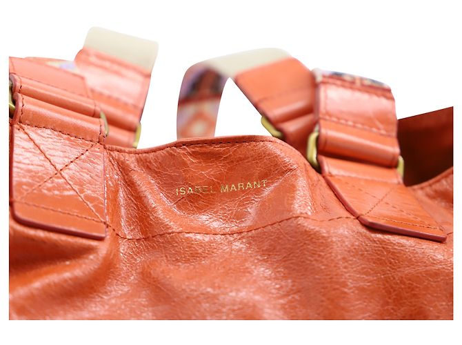 Isabel Marant Borsa a Mano foderata Wardy in Pelle Arancio - vista 7