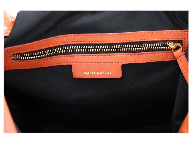 Isabel Marant Borsa a Mano foderata Wardy in Pelle Arancio - vista 9