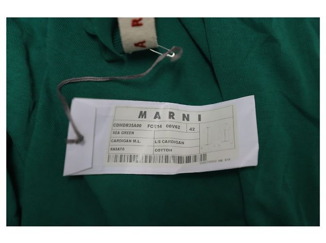 Cárdigan abotonado Marni de algodón verde - vista 8