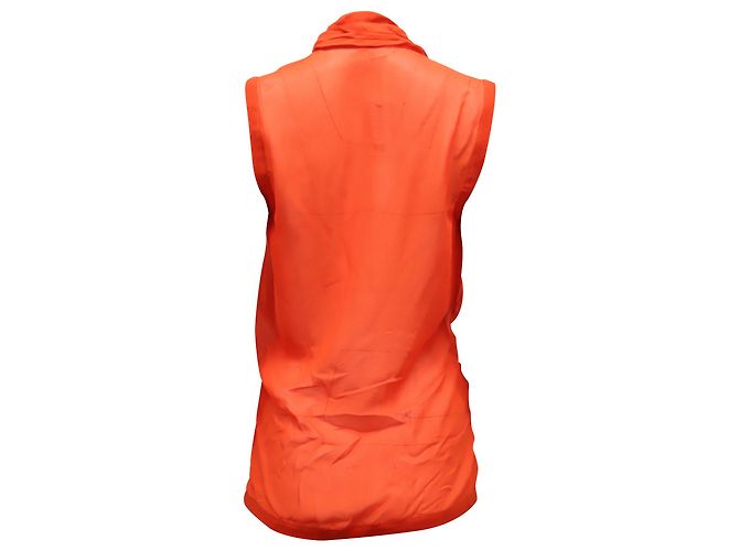 Camicetta a cotta Helmut Lang in seta arancione Rosso - vista 2