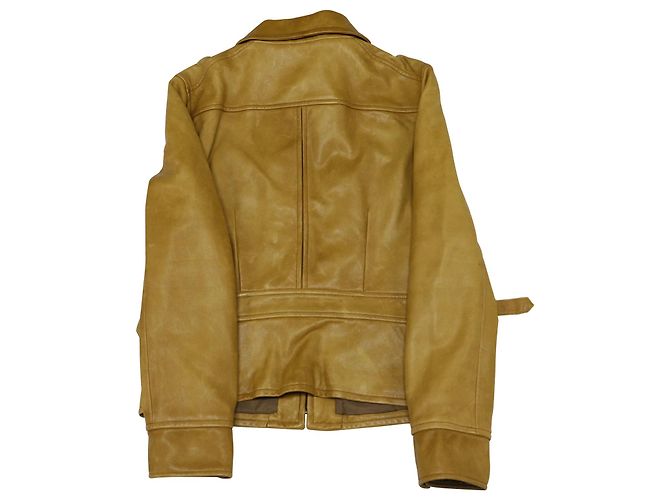 Chaqueta Biker de Ralph Lauren en Cuero Amarillo - vista 2