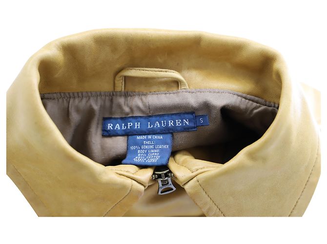 Chaqueta Biker de Ralph Lauren en Cuero Amarillo - vista 3