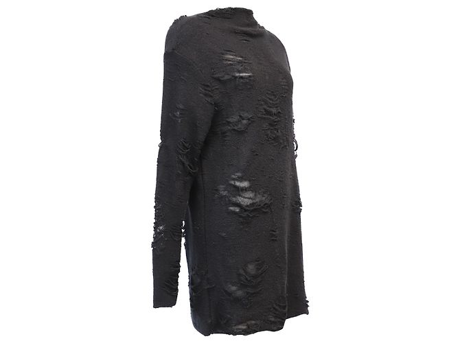 Vestido de Iro x Anja Rubik Iriza envejecido en algodón negro - vista 2