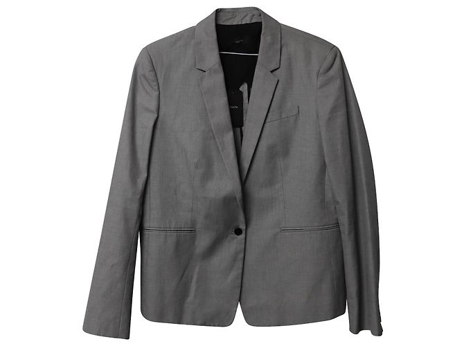 Americana Joseph de botonadura sencilla en algodón gris - vista 4