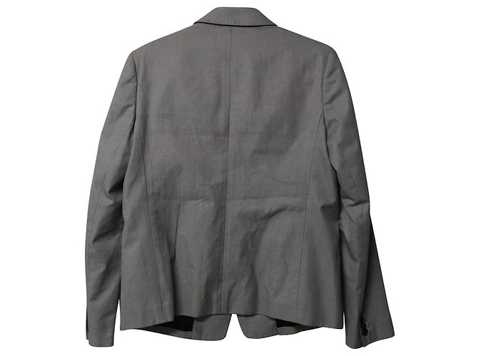 Americana Joseph de botonadura sencilla en algodón gris - vista 5