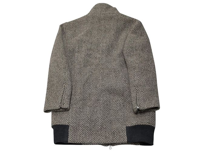 Apc alla.P.C. Cappotto a Spina di Pesce in Lana Grigio - vista 2