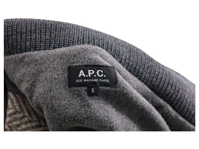 Apc alla.P.C. Cappotto a Spina di Pesce in Lana Grigio - vista 3