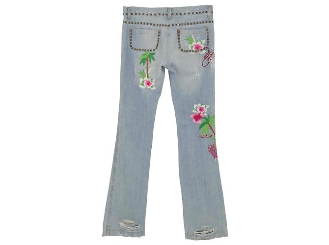 Vaqueros Dolce & Gabbana Honolulu con bordado de palmeras y flores - vista 2